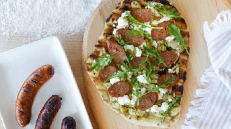 Grilled Toulouse Sausage BBQ Pizza