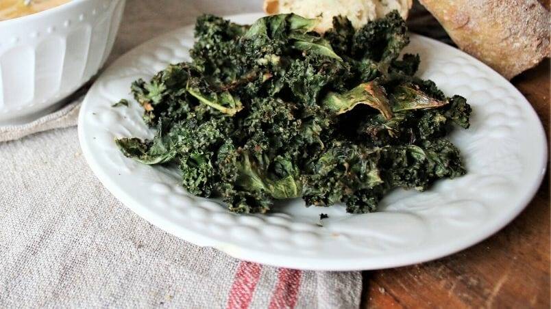 Kale Chips with Hummus