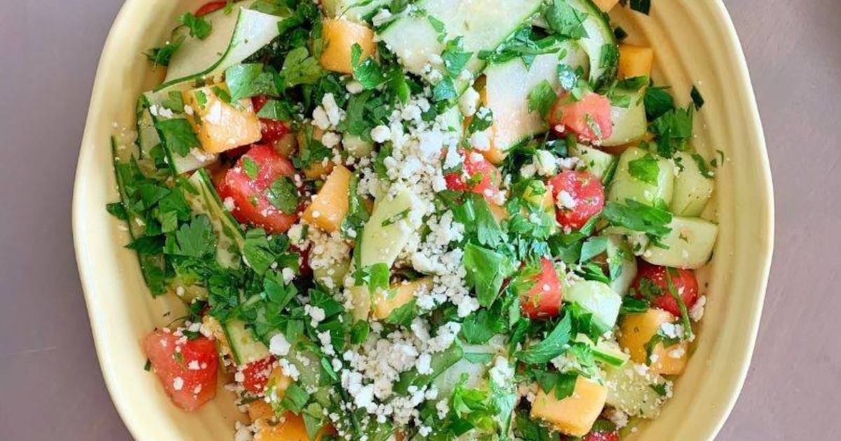 Cucumber-Melon & Feta Salad