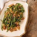 Asian Long Bean With Miso, Maple and Almonds Vegetarian