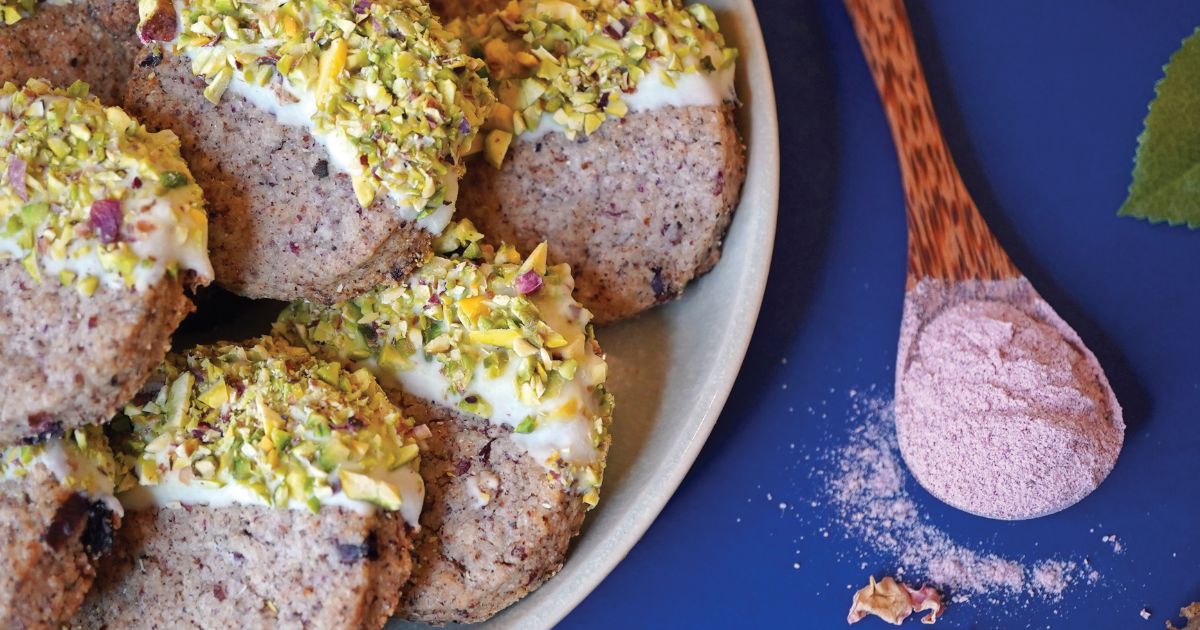Magnolia, Rose and Pistachio Shortbread Cookies