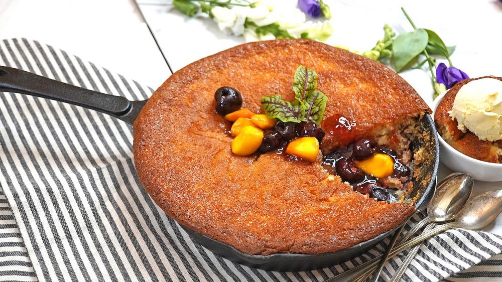 Mango-Cherry Cast-Iron Cobbler